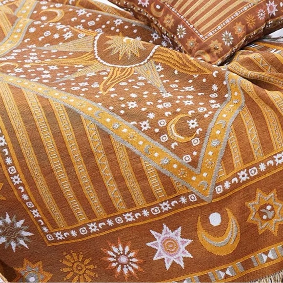 Celestial Sun Bohemian, Jacquard Blanket | Fine Woven | Spiritual, Astrology - Picture 2 of 5